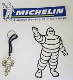 Chaveiro Bibendum Michelin + Adesivos Colecionáveis