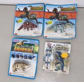 Lote com 4 Brinquedos de dar corda - Dinossauros e Animais Selvagens - Anos 90